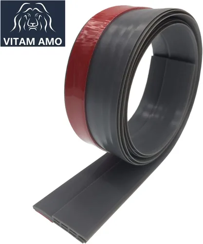 Miniatura 5 de VITAM AMO Cepillo de barrido de puerta, extractor de corrientes de aire, tira de sellado de aislamiento de corrientes de aire, de silicona, Gris