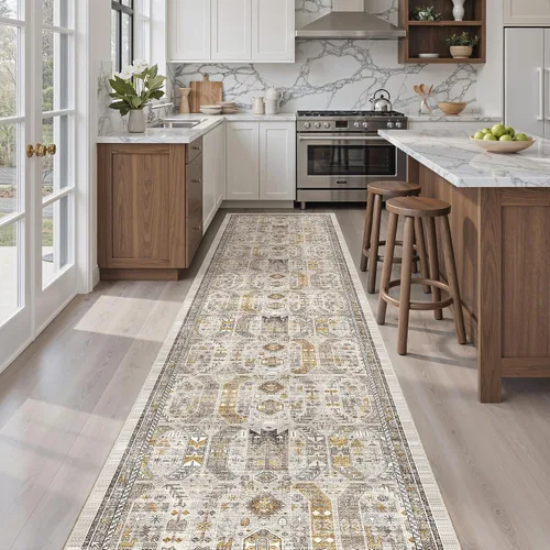 Miniatura 19 de Madane Tapete lavable de 2 x 10 pies para pasillo, cocina, recibidor, clásico, suave, antideslizante para interiores, casa de campo, baño, sala