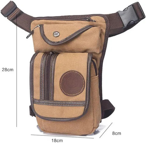 Miniatura 5 de Hebetag Bolsa de lona para piernas al aire libre para hombres y mujeres táctica militar motocicleta ciclismo multi-bolsillo cintura riñonera bolsa