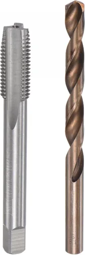 uxcell M10 x 1.25 rosca recta flauta y 0.346 in Twist Drill Broca Set, métrica M35 cobalto alta velocidad máquina roscado herramienta de perforación