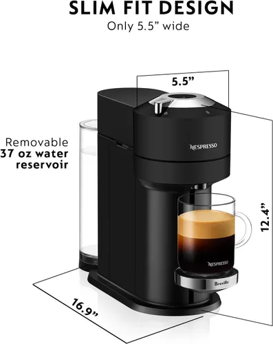 Miniatura 2 de Nespresso Vertuo Next - Cafetera prémium para café y espresso de Breville con espumador de leche Aeroccino