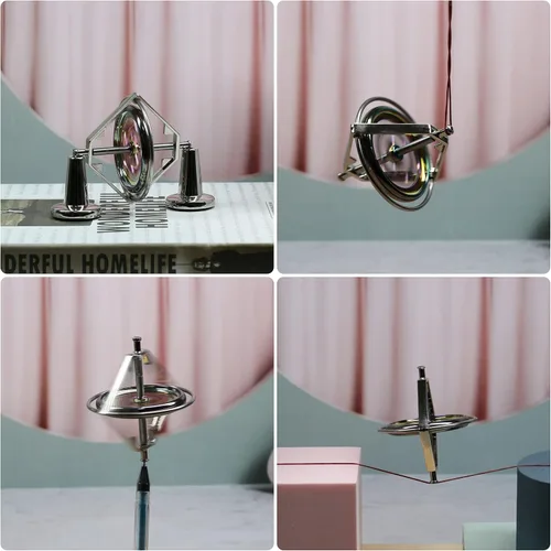 Miniatura 9 de Joytech Giroscopio de precisión matar tiempo metal antigravedad spinner juguete de equilibrio JA23 Plata+colorido