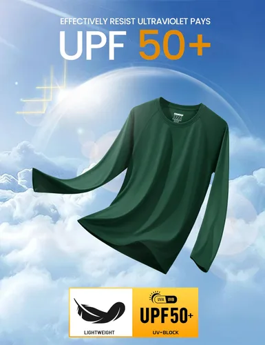 Miniatura 39 de MAGCOMSEN Camisas de manga larga para hombre, protección solar UPF 50+, camisetas atléticas para senderismo, correr, entrenamiento, protección