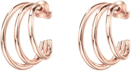 Miniatura 3 de PAVOI 14K Gold Plated Sterling Silver Post Split Huggie Earrings RoseWhiteYellow Gold Earrings for Women