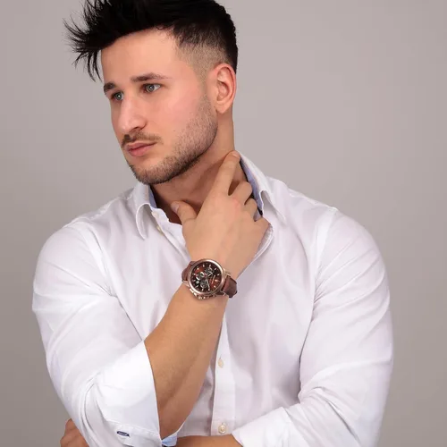 Miniatura 4 de Maserati R8871621004 Successo Reloj analógico de cuarzo marrón para hombre, Marrón oscuro, Moderno