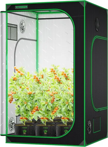 Miniatura 16 de VIVOSUN - Tienda de cultivo S326 de mylar superreflectante, ventana de observación, base con bandeja, 36 in x 20 in x 63 in para cultivo hidropónico