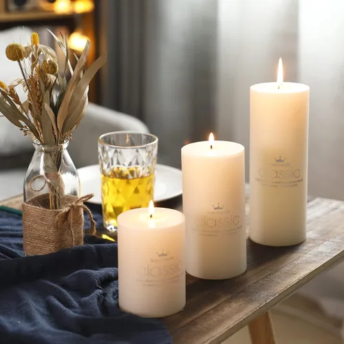 Miniatura 3 de Sumind Juego de 12 velas de pilar a granel de 3 x 4 pulgadas, 6 pulgadas, 8 pulgadas, sin goteo, sin perfume, velas largas y limpias para bodas