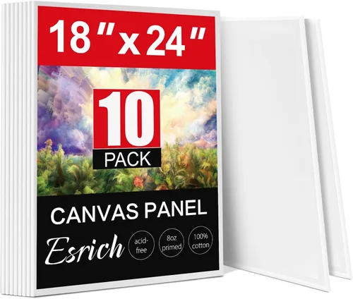 Miniatura 10 de ESRICH Tableros de lienzo para pintar de 8 x 10 pulgadas, paquete de 56 lienzos a granel de 8 x 10 pulgadas para pintar, paneles de lona de algodón