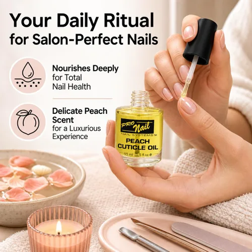 Miniatura 5 de PRO NAIL - Aceite revitalizante de cutículas para uñas, melocotón, 0.5 onzas - Fuerza profesional, pedicura y manicura - Hidrata y fortalece