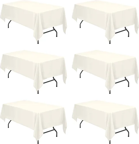 Miniatura 221 de BRILLMAX 6 Pack de Manteles Azul Marino para Mesas Rectangulares de 8 Pies 90 x 156 Pulgadas - 8 pies Mantel Rectangular a Granel de Lino