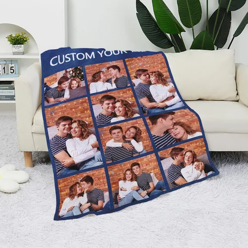 Miniatura 2 de Manta personalizada con imagen, manta personalizada para parejas, manta de fotos para sofá, familia, Navidad, Halloween, cumpleaños, boda, regalos