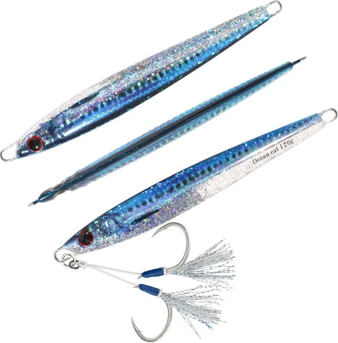 Miniatura 11 de OCEAN CAT Jigs de pesca de agua salada en alta mar Jigging de velocidad de lanzamiento lento señuelos vertical Jigging vertical Plantilla de otoño