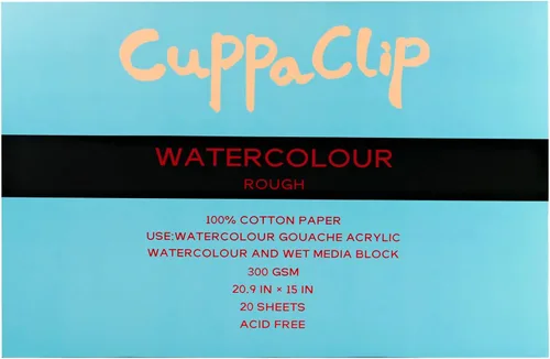 Miniatura 15 de CuppaClip Bloque de Papel de Acuarela de Algodón Puro Libreta de Papel de Arte 300GSM(140LB) Libre de Ácido 20 Hojas Suministros de Arte de Acuarela