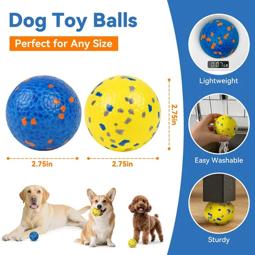 Miniatura 3 de Pelota de juguete indestructible para perros, pelotas de tenis duraderas para masticadores agresivos, pelotas flotantes y de alto rebote
