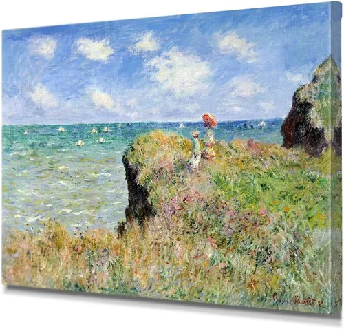 Miniatura 125 de IPIC - Reproducción artística de los lirios de agua de Claude Monet 1906, impresiones giclée coinciden con el marco dorado clásico, arte de pared