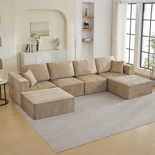 Miniatura 27 de Sofá modular Cloud de 3 plazas sin hueso de 115 pulgadas para habitación familiar, sofá sin espinas comprimida de espuma viscoelástica con asiento