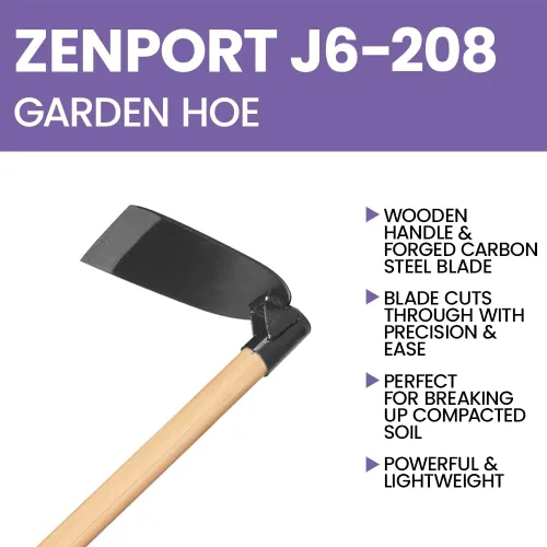 Miniatura 3 de Zenport Azada J6-208 con mango de madera de 53 pulgadas, acero