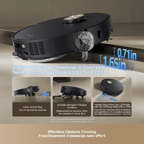 Miniatura 2 de DREAME L50 Ultra Robot Aspirador y Mopa Negro con Vaciado Automático y Mopa Autolimpiante, Evitación Precisa de Obstáculos, Succión de 19,500 Pa