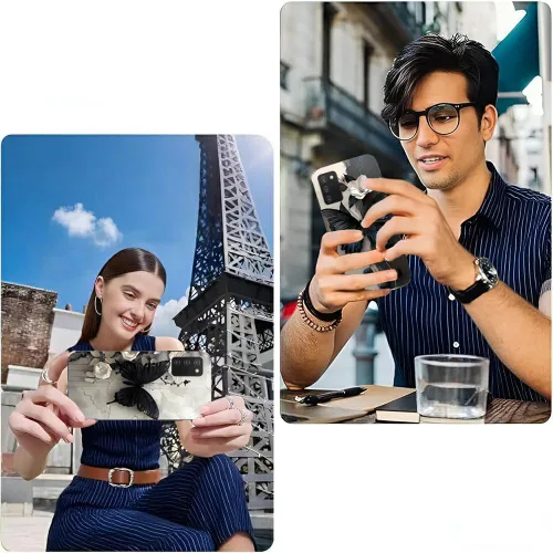 Miniatura 6 de Paquete de 2 fundas para Samsung Galaxy A03S a prueba de golpes, diseño delgado, antideslizante, funda para Galaxy A03S (negro)