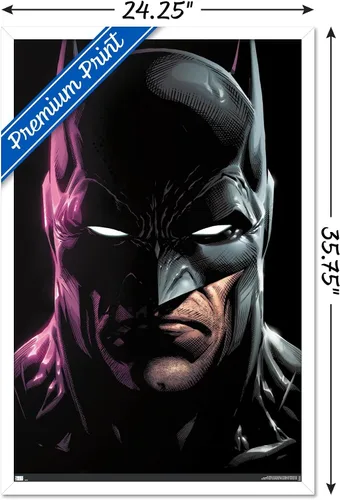 Miniatura 3 de Trends International DC Comics Batman - Póster de pared de retrato de 22.4 pulgadas de largo x 14.7 pulgadas, versión enmarcada en madera de granero