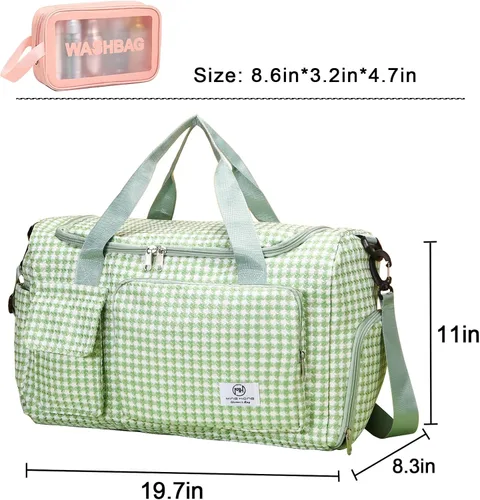 Miniatura 431 de Pequeña bolsa de gimnasio para mujer, bolsa de viaje con compartimento para zapatos