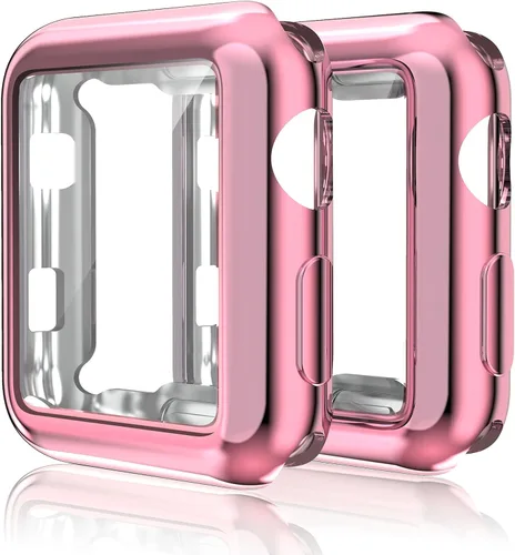 Miniatura 14 de Paquete de 2 fundas compatibles con Apple Watch de 1.496 pulgadas (1.496 in), protector de pantalla de poliuretano termoplástico (TPU), funda