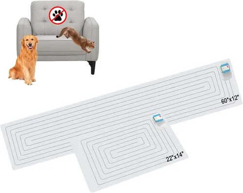 Miniatura 8 de SEERWAY Tapete Repelente para Perros y Gatos, 2 Piezas Tapete de Entrenamiento para Mascotas con 3 Modos Almohadilla de Descarga Eléctrica