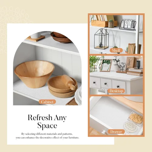 Miniatura 5 de Glotoch - Revestimiento autoadhesivo para estantes de cocina, revestimientos transparentes para estantes de despegar y pegar, papel de contacto