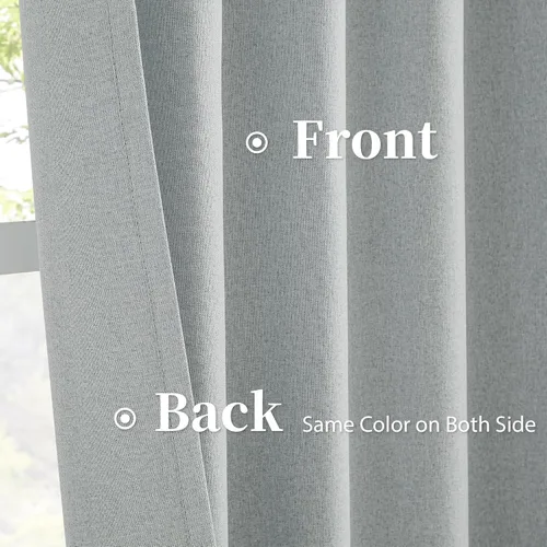 Miniatura 4 de Paneles de cortinas de ventana 100% opacas, con trabillas traseras, bolsillo para barra, gancho, cinturón, aspecto plisado, cortinas para sistema