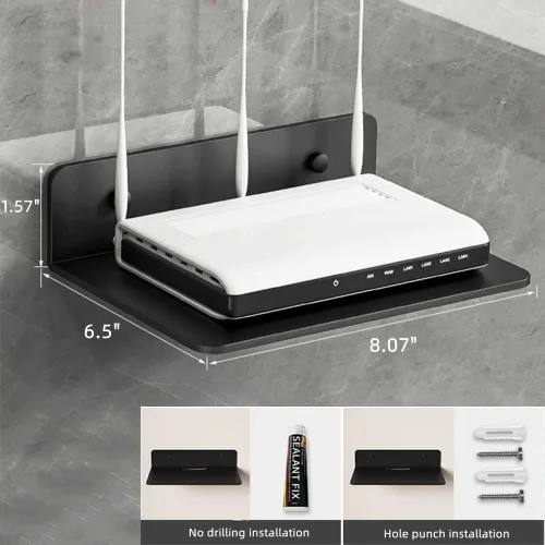 Miniatura 2 de XZJMY Juego de 2 estantes flotantes negros, estante de pared de metal, estantes de exhibición de 8 pulgadas para almacenamiento, amplían fácilmente