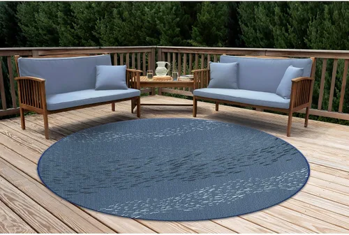 Miniatura 20 de Liora Manne Carmel - Alfombra decorativa de mezcla sintética para interiores y exteriores, de bajo perfil, contemporánea, decoración de peces Agua