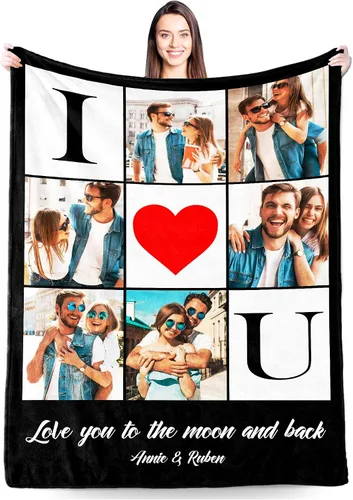 Miniatura 17 de Regalos personalizados para novio, novia, regalo personalizado para marido y esposa, mantas personalizadas con imágenes, manta de fotos
