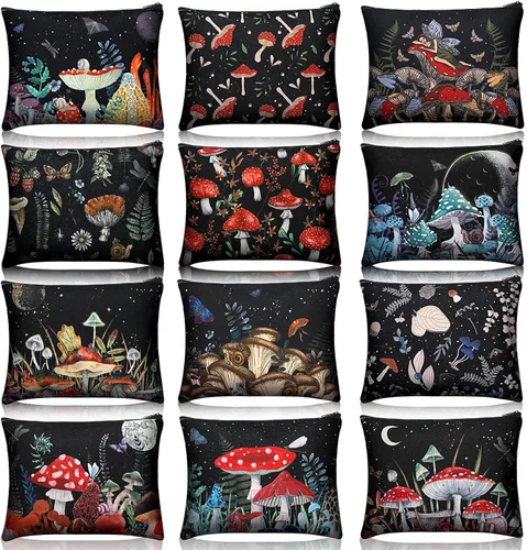 Miniatura 9 de Kajaia 12 Piezas Bolsas de Maquillaje Lindas Portátiles de Viaje Monedero Bolsillo para Artículos de Tocador Organizador de Maquillaje