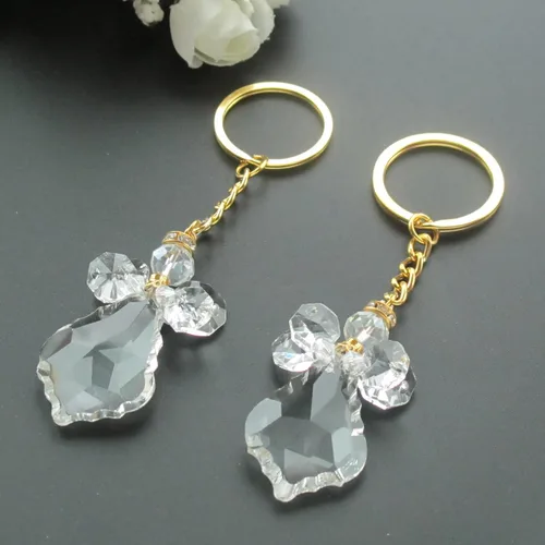 Miniatura 5 de 12 llaveros de ángel de cristal para bautismo, primera comunión, confirmación, boda, dulce 15