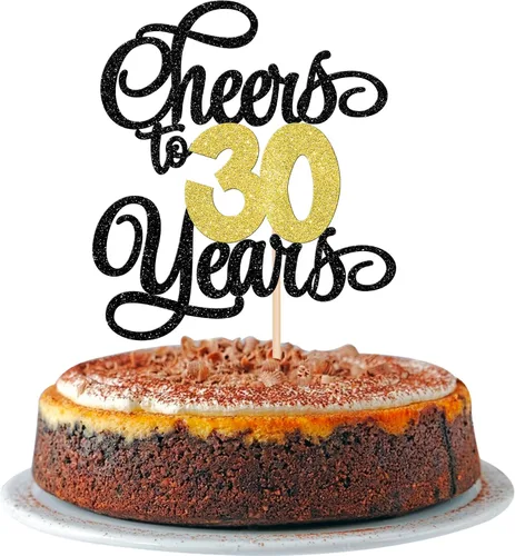 Miniatura 26 de 1 pieza de decoración para tartas de 40 años con purpurina para pastel de 40 años, 40 años, decoración fabulosa para tartas de cumpleaños de 40 Negro