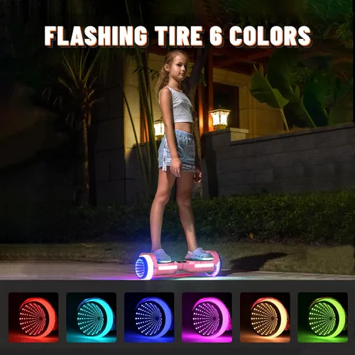 Miniatura 2 de SIMATE Patinete, ruedas LED coloridas iluminadas, altavoces Bluetooth y APP, motores duales de 250W, velocidad máxima de 8.5 mph y alcance máximo