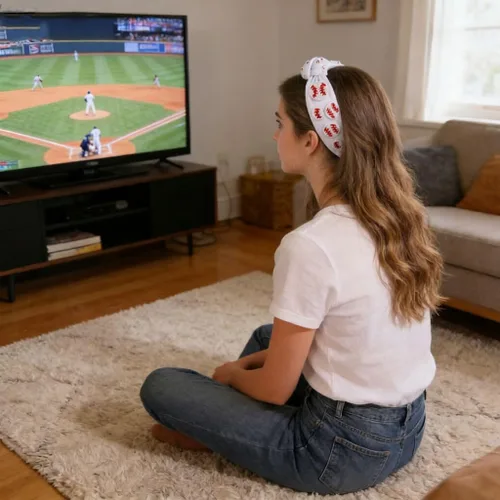 Miniatura 4 de Diadema deportiva de béisbol con cuentas blancas para mujeres, profesores, abalorio de béisbol con cuentas adornadas, diadema elegante y elegante