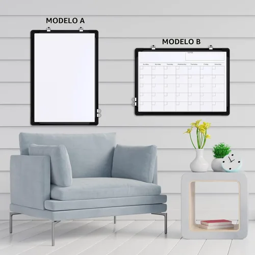 Miniatura 9 de Pizarra blanca con calendario mensual para pared, pizarra de borrado en seco de 16 x 12 pulgadas, pequeña pizarra blanca magnética, tablero colgante