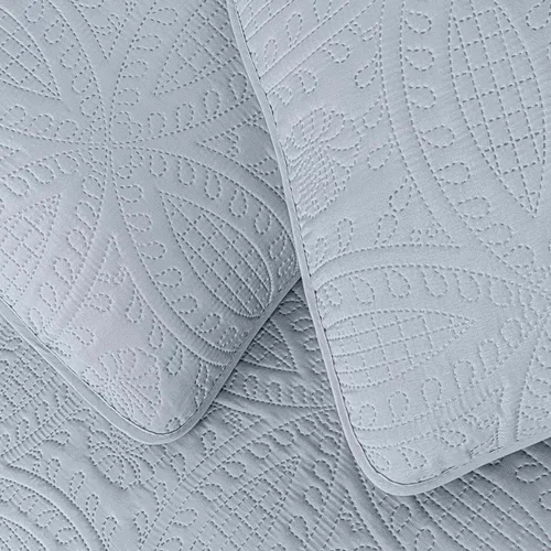 Miniatura 3 de Chezmoi Collection Austin Juego de Colcha King de 3 Piezas Acolchado Pinsonic Sobredimensionado Juego de Colcha Coverlet, King, Plateado De gran