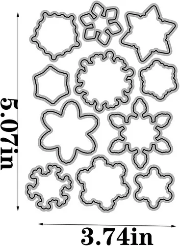 Miniatura 2 de Juego de sellos y troqueles transparentes de copos de nieve de Navidad para hacer tarjetas, plantillas de corte para álbumes de recortes, álbum