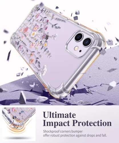 Miniatura 4 de GVIEWIN - Funda para iPhone 11 con protector de pantalla + protector de lente de cámara, cubierta protectora transparente suave de poliuretano
