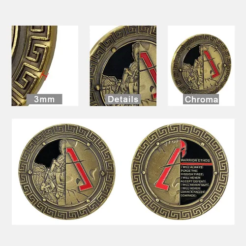 Miniatura 4 de Moneda de desafío militar Spartan Warrior Ethos (amzag715)