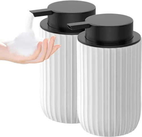 Miniatura 12 de Dispensador de jabón de manos de espuma de cerámica, dispensadores de jabón de baño de 12 onzas, dispensador de loción para cocina, dispensador