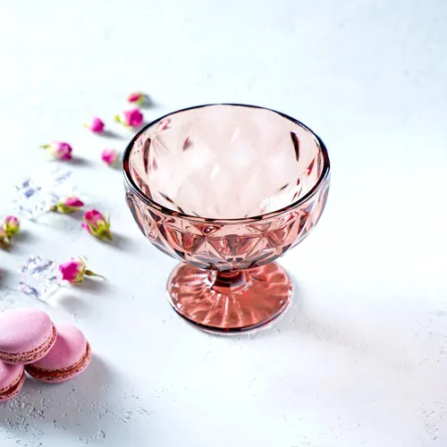 Miniatura 5 de Cuencos para servir Pink Cruise Postre Bowl 8.5 fl oz Tazón de helado Vajilla de vidrio