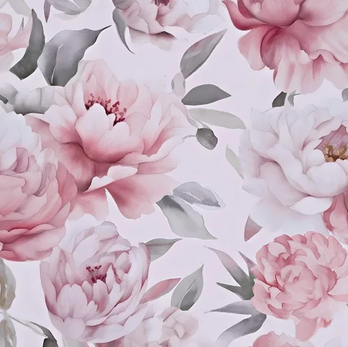 Miniatura 19 de Papel tapiz floral de acuarela para despegar y pegar, papel de contacto de flores morado/blanco/rosa, papel de pared botánico, autoadhesivo