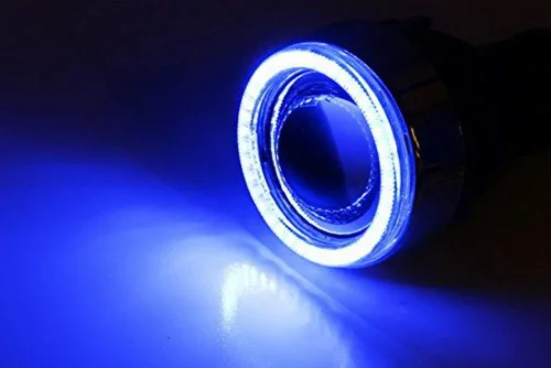 Miniatura 3 de iJDMTOY - Ajuste universal, 3 pulgadas, lámparas de luz antiniebla con ledes 40-SMD, halógenas, anillos Angel Eyes, para cualquier auto., Ultra azul