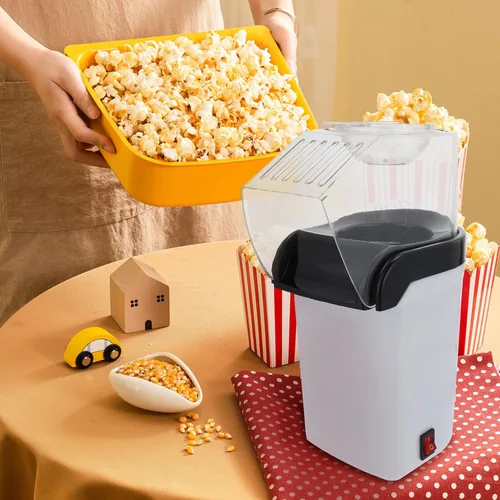 Miniatura 4 de PRETYZOOM Pequeña máquina de palomitas de maíz para uso doméstico, portátil, ligera, eléctrica, para cocina, dormitorio, oficina