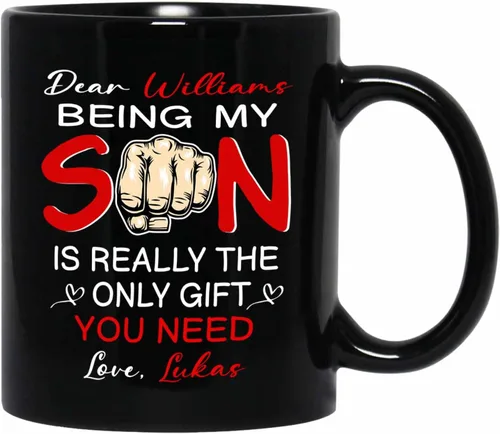 Miniatura 9 de Taza de café personalizada con texto en inglés «To My Son Never Forget That I Love You To Knock You To Knock You Down This Old Wolf Will Have Your