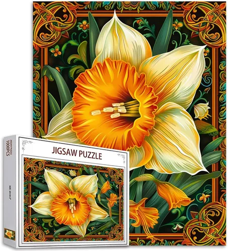 Miniatura 9 de Christal - Rompecabezas de 1000 piezas con diseño de iris blanco para adultos, con fondo celta, rompecabezas de 27 x 20 pulgadas, coloridos