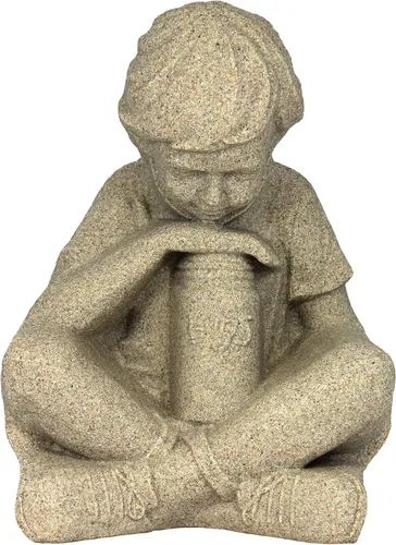 Miniatura 32 de Emsco Group 92246 Estatua de niño soñando despierto – Aspecto natural – Hecha de resina – Ligera – 40 cm de altura para jardín, BRONCE